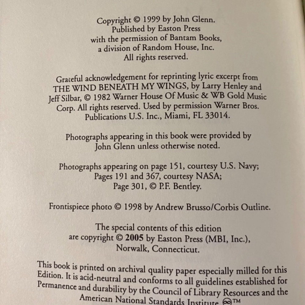John Glenn: A Memoir – Easton Press Leather Signed Edition w/ COA – Collectible - Picture 7 of 9